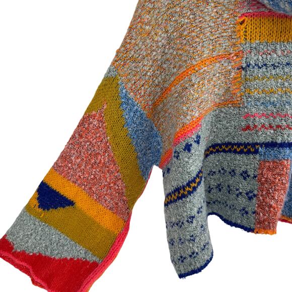 Sincerely Jules Cozy Boho Wool Blend Colorblock Multicolor Sweater Women Small - Picture 5 of 8